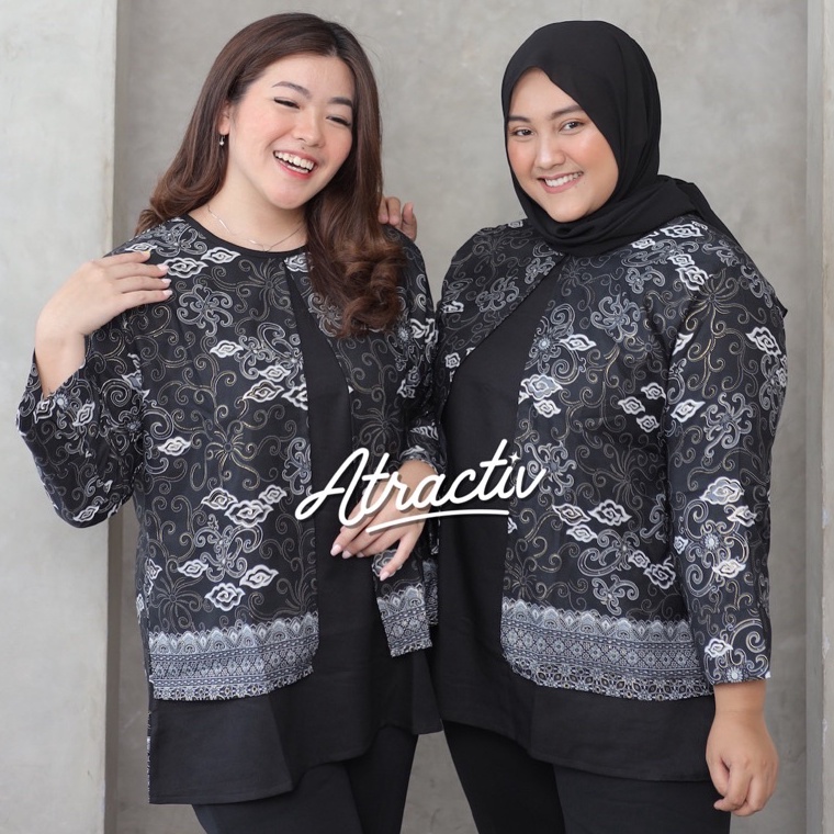 Recomended.. ATRACTIV Blouse Batik Jumbo XXL 3XL 5XL 6XL 7XL Blouse Batik Modern Bigsize LD120 LD130