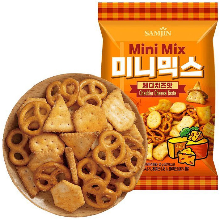 

(N☑ F➸N> Samjin Mini Mix Pretzel & Cracker Cheddar Cheese / Snack Korea 65grsuperr.keren◆!