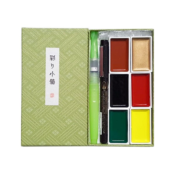 

Watercolor Irodori Kobako Green Gansai Tambi 6 colors