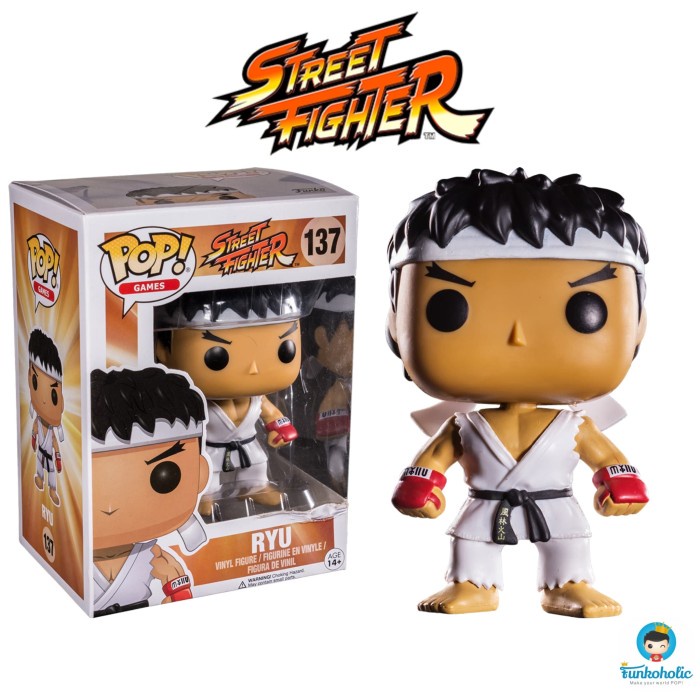 HOT SALE FUNKO POP GAMES STREET FIGHTER - RYU (WHITE HEADBAND) (EXCLUSIVE) TERMURAH