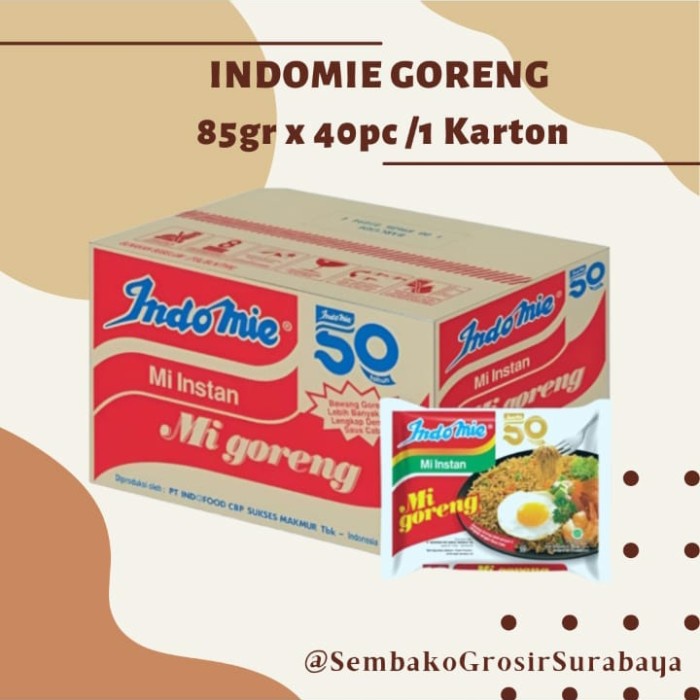 

INDOMIE GORENG 1 Dus Isi 40 Pcs Via GOJEK / GRAB Promo Sembako Murah