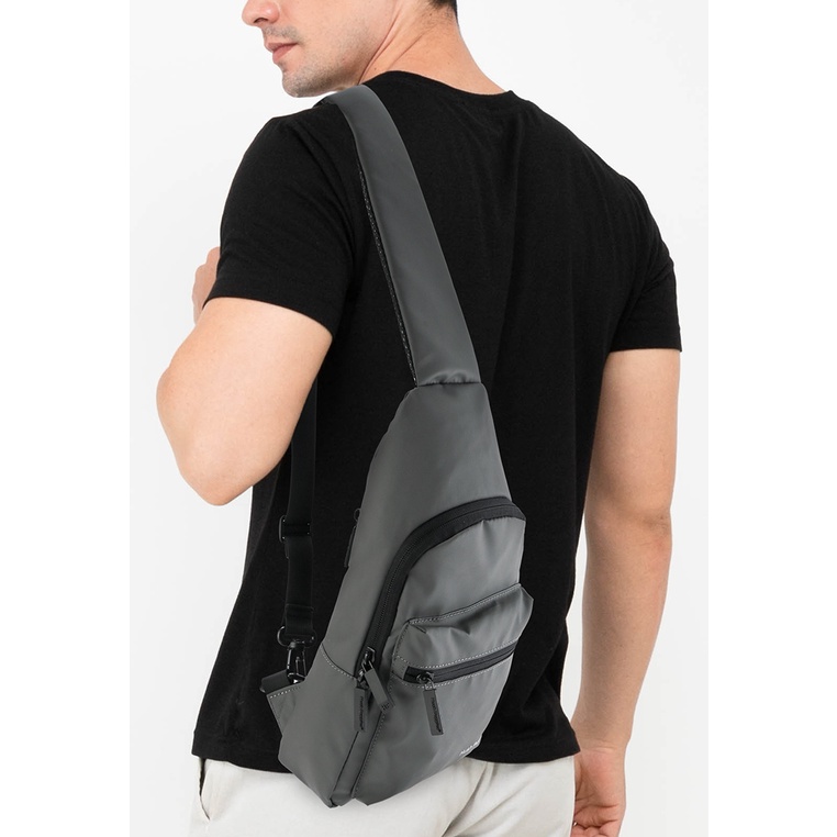 Tas Selempang Hush Puppies Original Pria Slempang Kompartemen utama dengan resleting Resepsi Branded