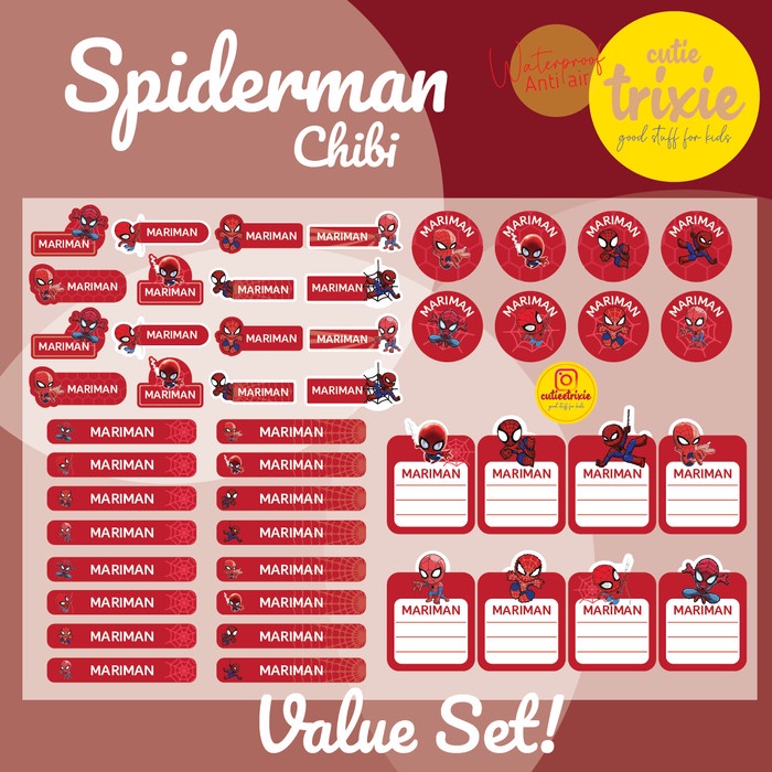 

Terlaris Sticker Label Nama Anak Spiderman Cibhi Value Set