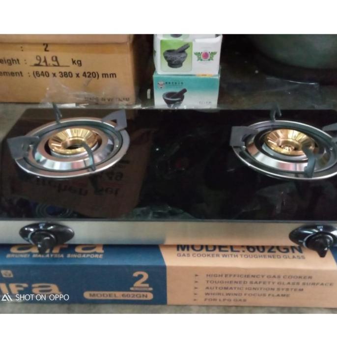/////] KOMPOR GAS AIFA SINGAPORE 2 TUNGKU 602 STAINLESS BATAM