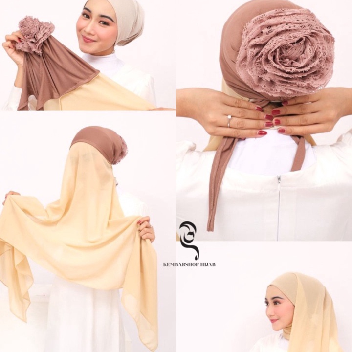 (Z☼ごP.I) Pashmina Instan Cepol 180 x 75 cm Pasmina Inner Turki Pasmina Instan Cepol Hijab Ciput Terb