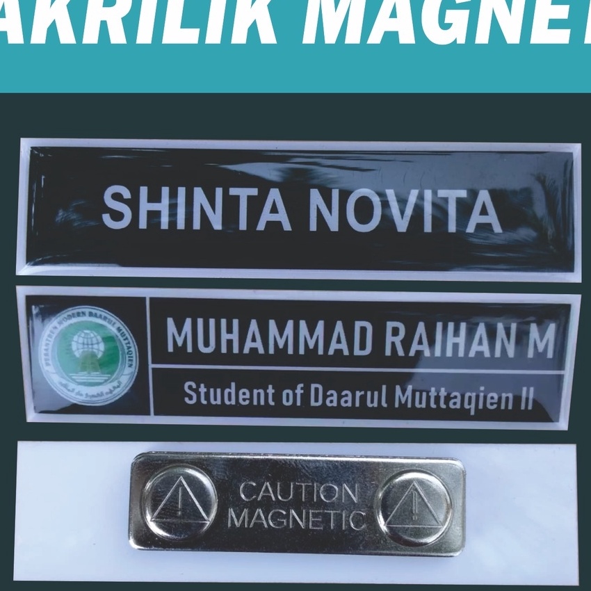 

[✔ H㊛6N] Name Tag magnet akrilik ukuran PxL 2x8 cm/ superr.keren!