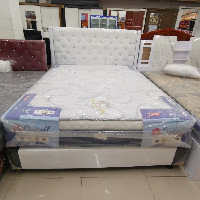 Springbed Full Set Per Pocket Central Kasur Matras Dipan Sandaran