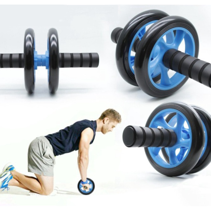 TERLARIS Alat Sit Up AB WHEEL AB ROLLER DOUBLE WHEEL - Alat Fitness -LPK ?