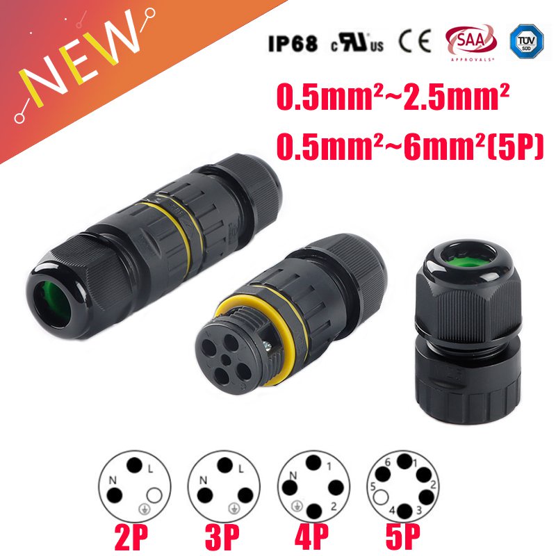✅&EW-M25 IP68 Waterproof Connector 2 /3/4/5 Pin Electrical Terminal Adapter Wire Connector Screw Pin