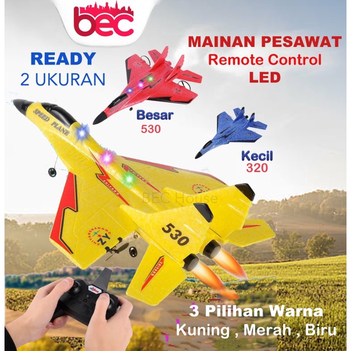 Bestseller Mainan Pesawat Terbang Remote Control Led Glider Airplane Zy-530Pro