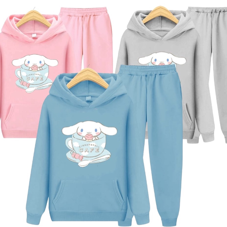 [12LV] YVS - SETELAN SWEATER HOODIE CINNAMOROLL TERBARU L4rs