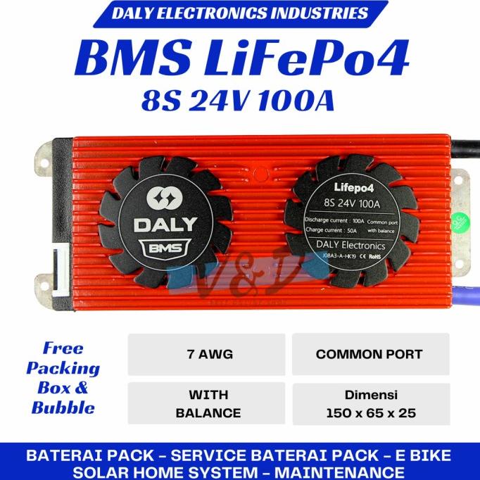 Langsung Proses Bms Lifepo4 8S 24V 100A Daly Bms Original