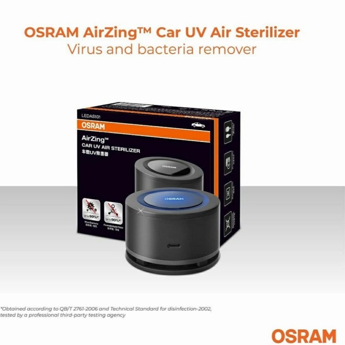 OSRAM AirZing Car UV Air Sterilizer Purifier Penjernih Udara Mobil murmer
