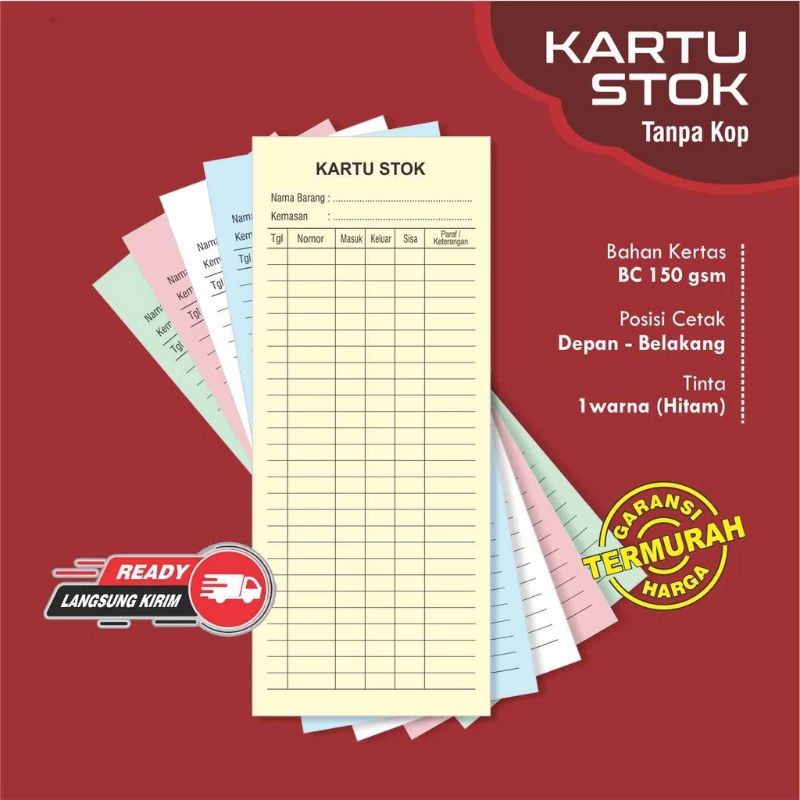 

isi 100 pcs Kartu Stok Ready Siap Kirim