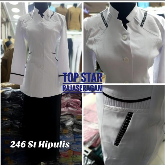 Blazer Putih Wanita, Seragam Putih Cewek, Seragam Jas Putih (Atasan)