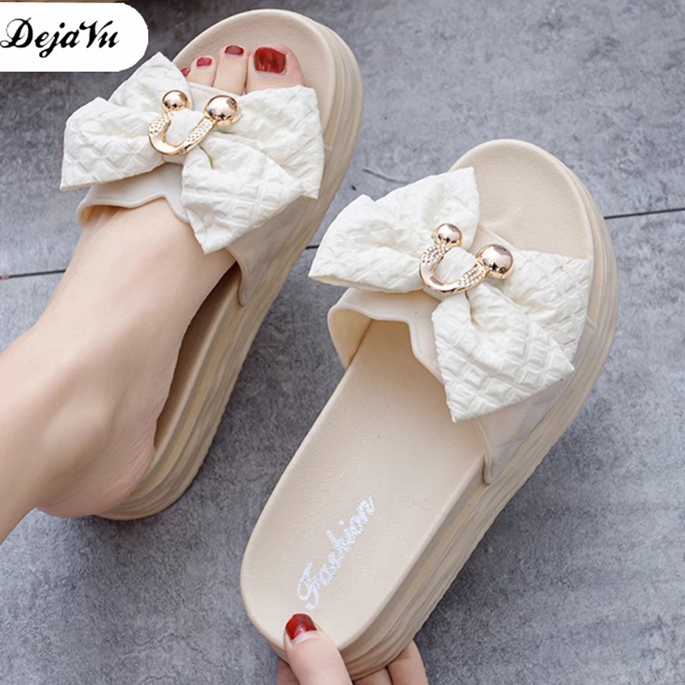 TREN TERBARU Dejavu Sandal Wanita Kekinian Pita Sendal Slop Karet Rumah Empuk Sepatu Cewek Dewasa Je