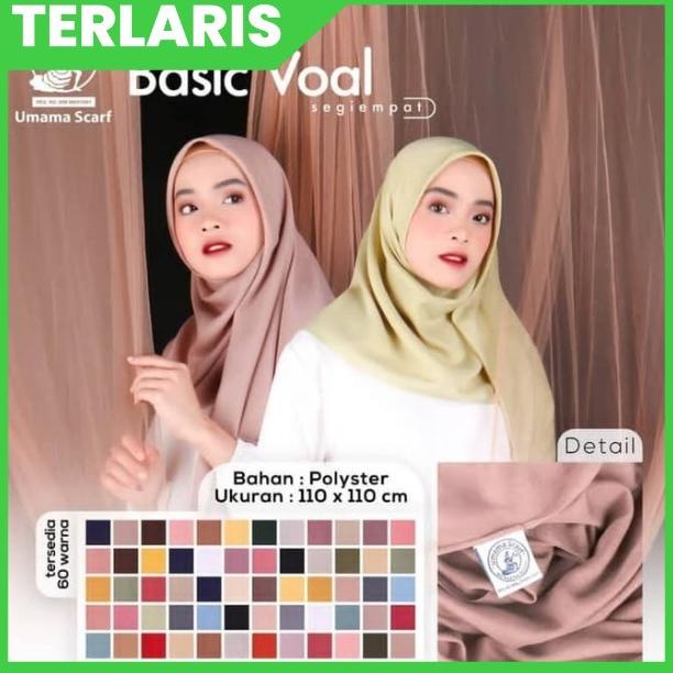 Sale Hijab Jilbab Kerudung Segi 4 Polos Basic Voal By Umama Scarf 100% ORI Termurah