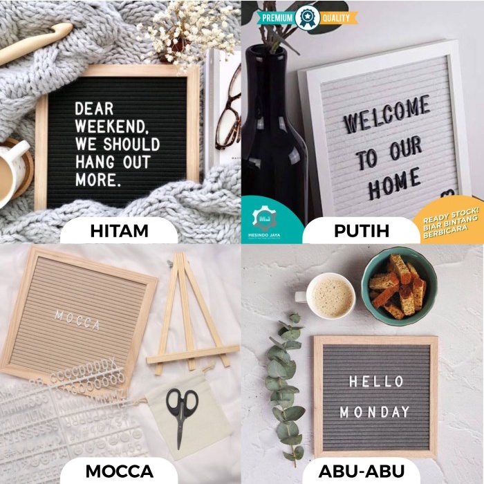 

LENGKAP! 1 SET Felt Letter Board / papan huruf cafe, papan nama bayi