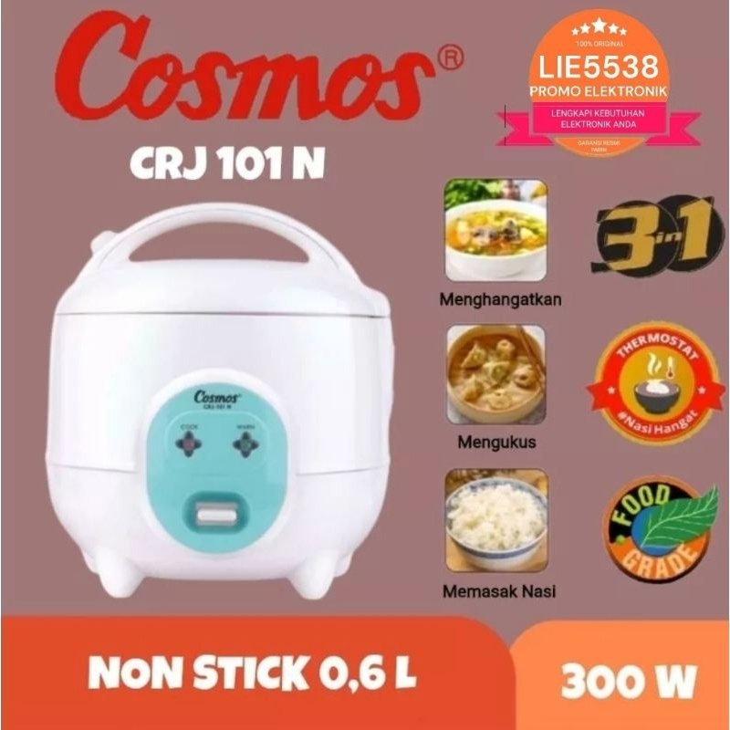 Cosmos Rice Cooker Crj101N / Crj 101N (0,6 Liter) Garansi Res Cosmos
