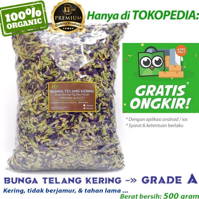 

Teh Bunga Telang Teleng Kering LY Aja 500 gram Dried Butterfly Pea