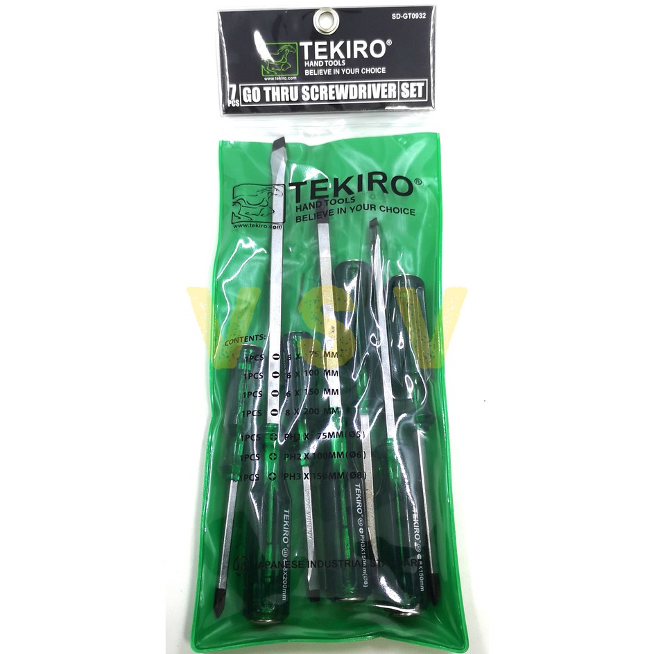 ➔ TEKIRO OBENG Go thru set 7pc / Obeng set 7pc / Obeng tembus ✼ ☋