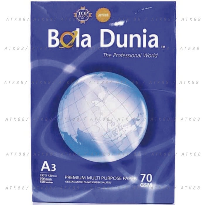 

KERTAS HVS BOLA DUNIA A3 70GR GRAM HRG DISKON