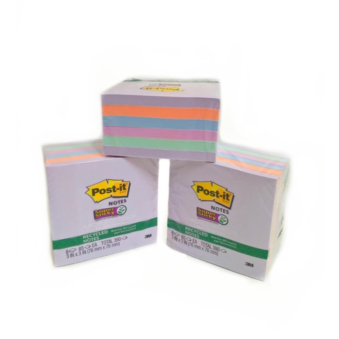 

STICKY NOTES PASTEL MEMO POST IT 3 X 3 IN 76 X 76 MM 654-5SNRP 390 LBR HOT PROMO