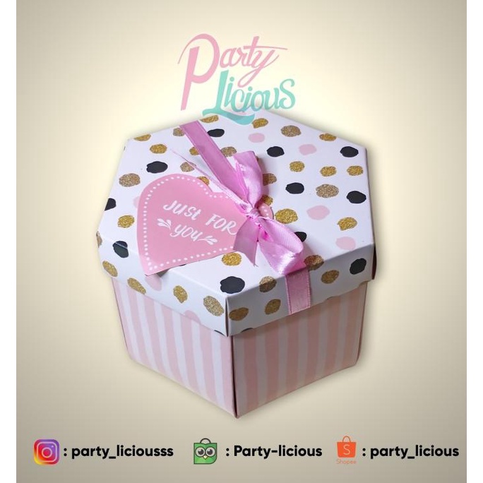 

] Surprise Box Kado Unik 3 Dimensi Pop Up Hexagonal Putih