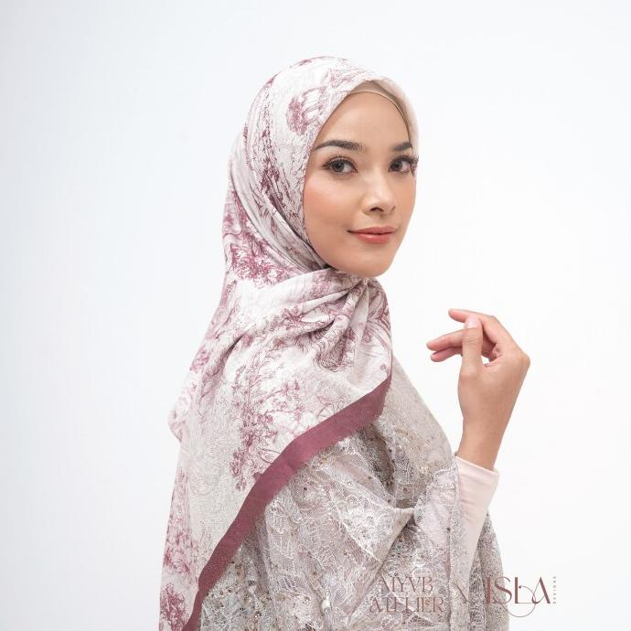 Sale MYVB x ISLA 2022 Scarf - Le Jardin Burgundy Termurah