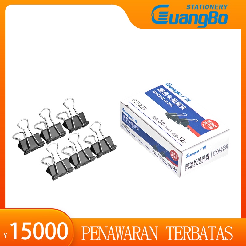 

Guangbo Klip ekor panjang hitam klip pas klip informasi tanda terima kantor logam klip ekor terbalik