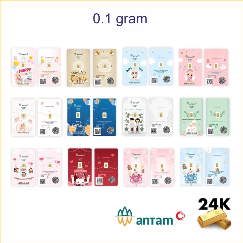 ️✔️✔️ LM Emas Logam Mulia 0.1 gram LM Antam x Hartadinata Emas Kita seri MIcro Gold Murni 24k Birthd