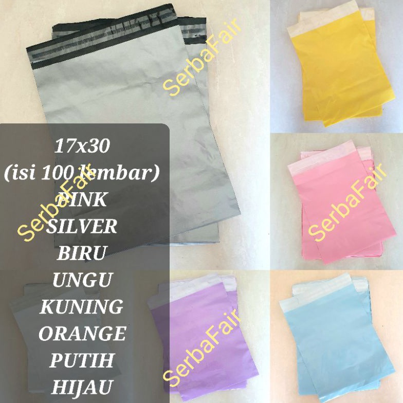 

58 Polymailer Warna 17x30 / Poly Color Amplop Lem Seal / Plastik Packing MURAH ISI 100 ➯Ready Stock