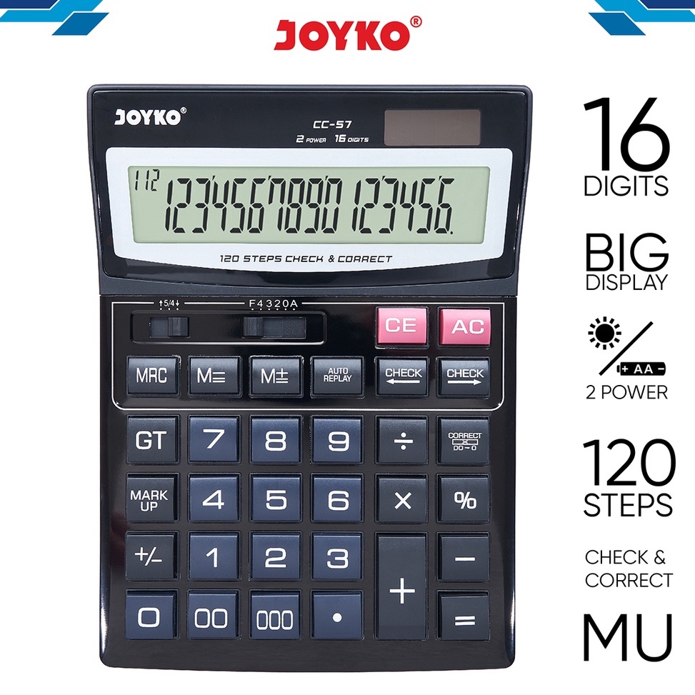 

64 Calculator Kalkulator Joyko CC-57 16 Digits Ready