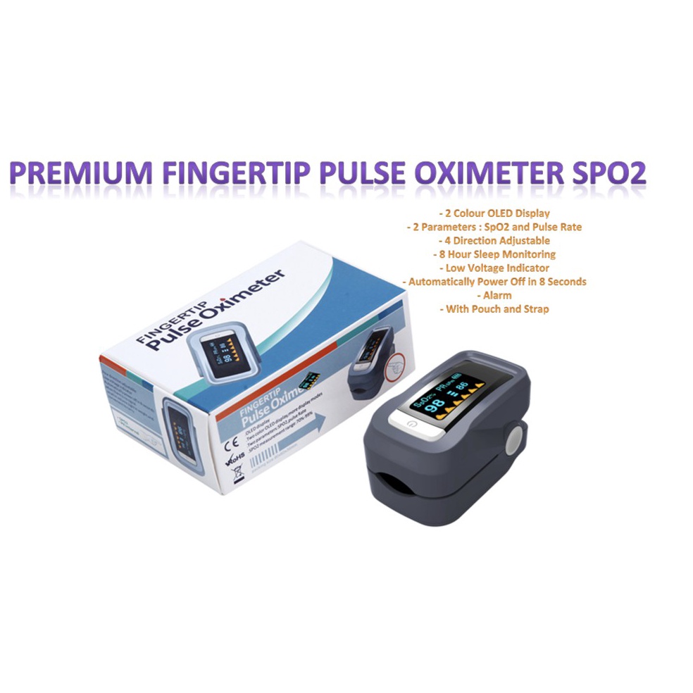 Special Price.. F2 Fingertip Pulse Oximeter Premium - Alat Ukur Kadar oxygen SpO2