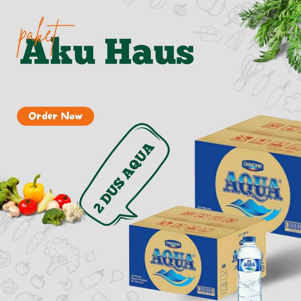 

DONGDA * Paket Aku Haus Aqua 330 ml 2 dus GOJEK GRAB INSTANT