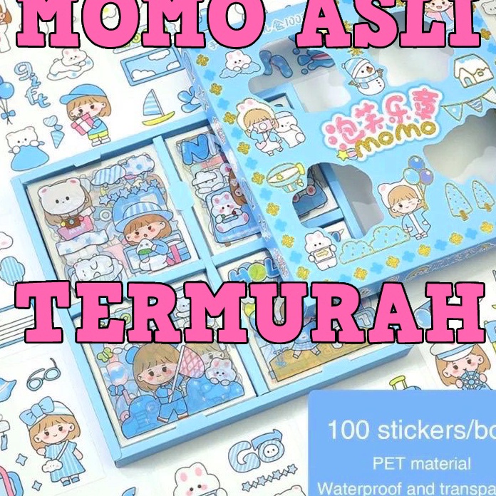 

[SW✪.U☼] Sticker Waterproof Sticker Momo Dapat Box Isi 100 Lembarsiapp.dikirim..