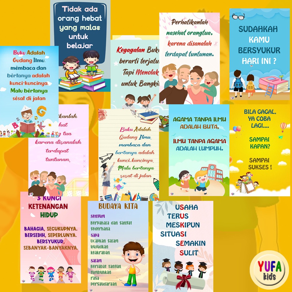 83 135 Poster motivasi anak hiasan dinging kamar - hiasan kelas - Poster Edukasi Anak - Poster belaj