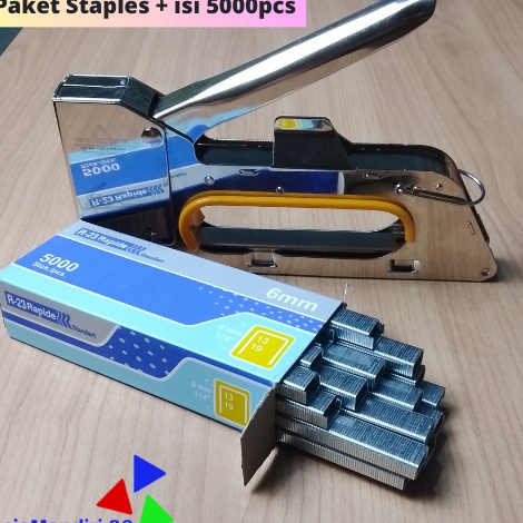 

YZFG7427 Staples Tembak R23 Paket + Isi 5000pcs Gun Tacker Stapler Staples Perekat Powerfull YUKIDO