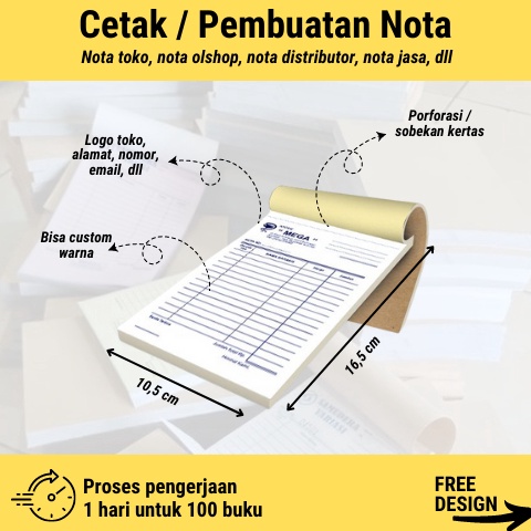 

♪ Nota Custom 1/4 Folio FREE DESAIN | Toko, Olshop, Laundry, Usaha, dll grgh0