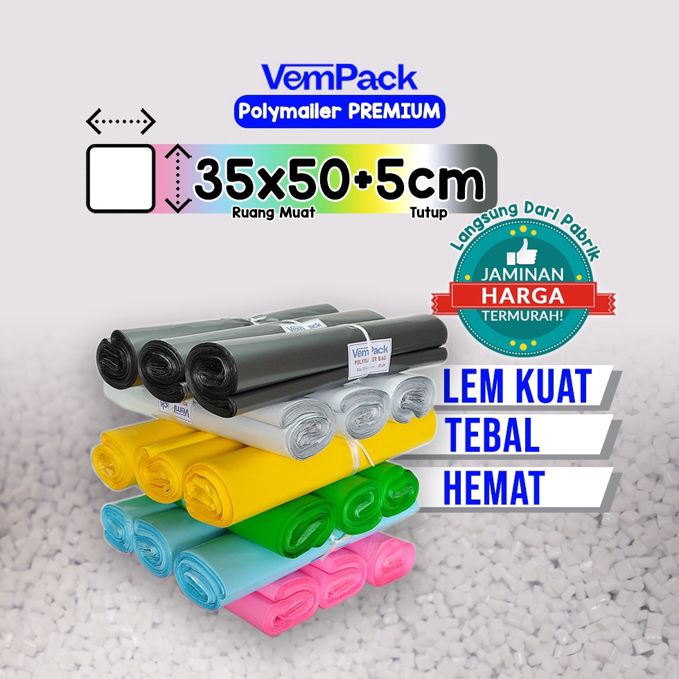 

S735 Polymailer PREMIUM 35x50 CM 60 Micron PE Glossy Plastik Packing Online Shop Tebal Anti Sobek Grosir Termurah ➝COD