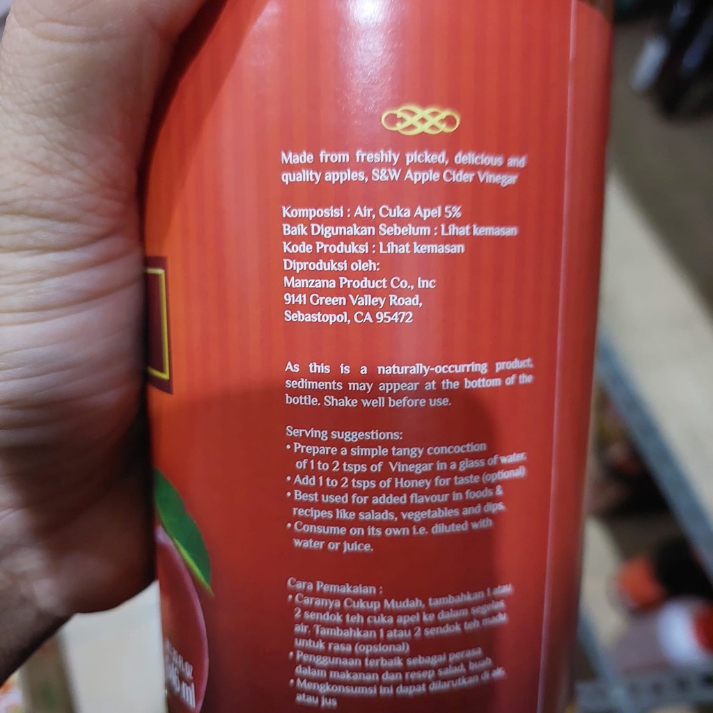 

Sw Cuka Apel / Cider Vinegar 473 Ml