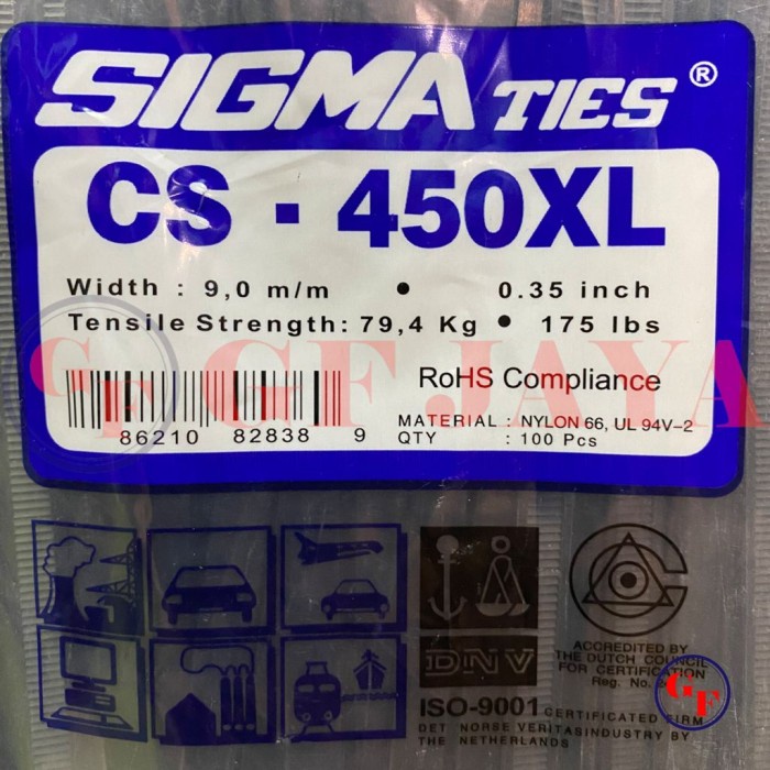 

Bestseller Kabel Ties / Tis Sigma Cs 450 Xl / 45Cm / 45 Cm Hitam / Putih Cs450Xl