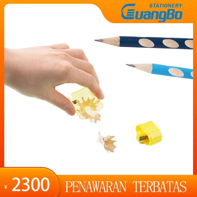 

Guangbo Rautan pensil transparan plastik baru, desain sederhana, rautan pensil siswa, manual portabel