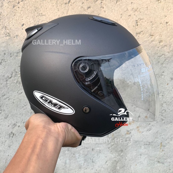 Helm Half Face Double Visor Helm Gmt Gunmetal Doff