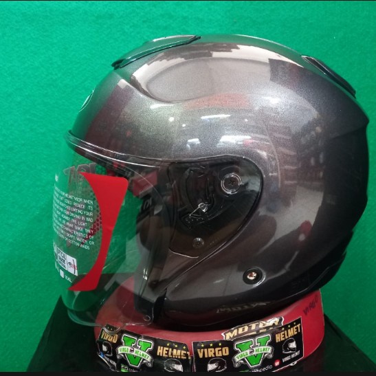 Kyt Helm Kyoto Solid Gunmetal Glossy Original Kyt