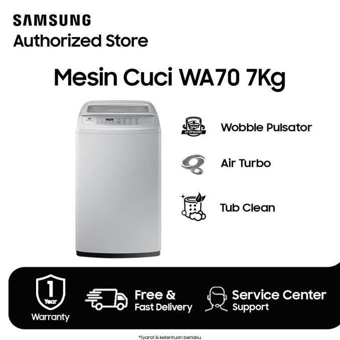 Samsung Mesin Cuci Top Loading Diamond Drum, 7 Kg - WA70H4000SG
