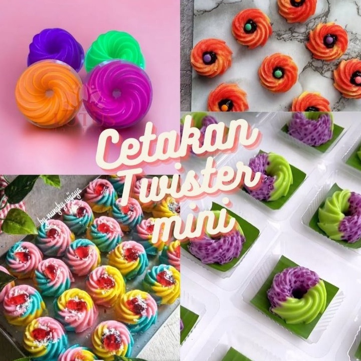 ☌➜✥ 12pcs cetakan kue pudding kukus TWISTER KH
