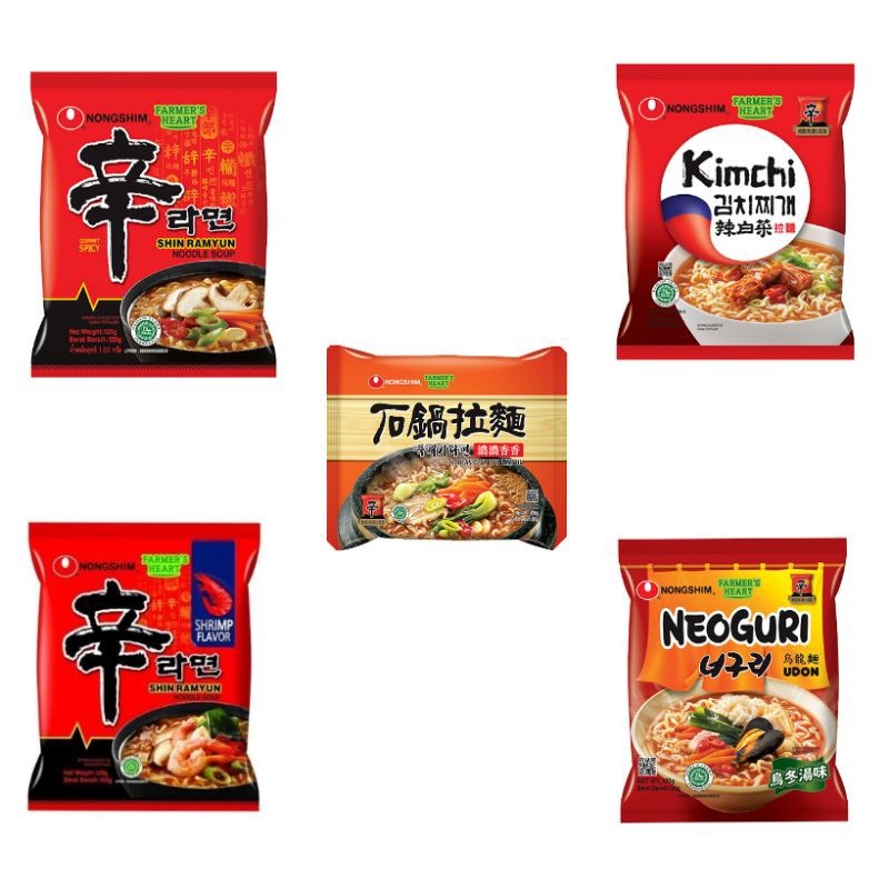 

GHWT7575 NONGSHIM SHIN RAMYEON RAMYUN RAMEN Mie Instan HALAL Spicy Mushroom Kimchi Neuguri Udon ClayPot