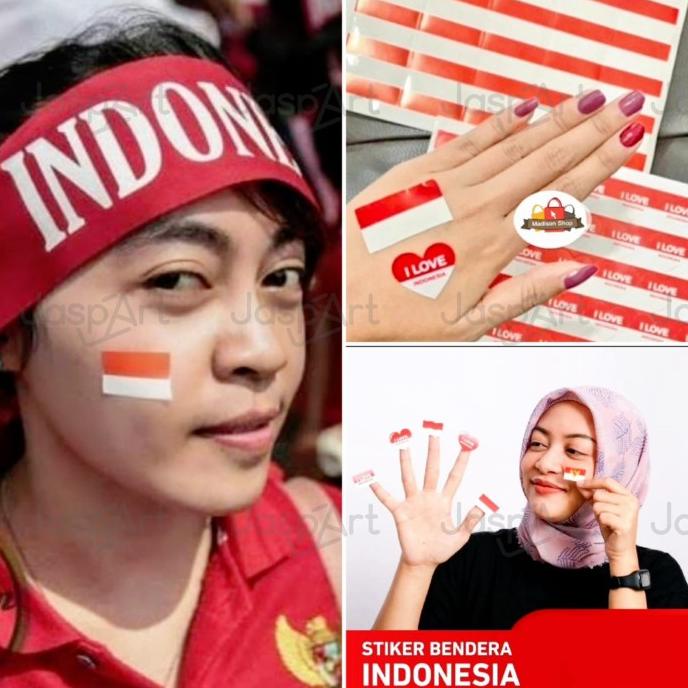 

+++++] Sticker Pipi Merah Putih ISI 35PCS dan 25PCS| Tempelan Pipi Bendera