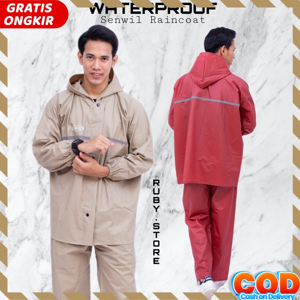 Anti Rembes Rain Coat Setelam Ponco Mantol Tebal Kuat Lentur Mantril Elastis Cewek Cowo Jaket Celana